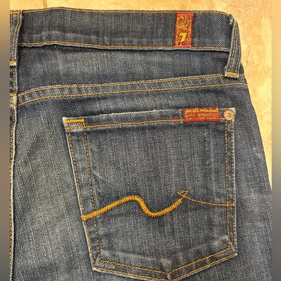 7 For All Mankind Roxanne Straight Leg Denim Blue Jeans Womens Size 28